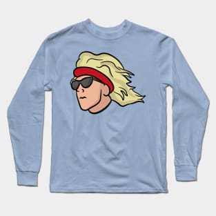 Cool surfer snowboarder dude with flowing long hair Long Sleeve T-Shirt